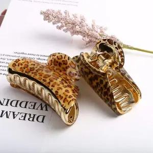 글로시 호피 집게핀 라지 사이즈 헤어핀