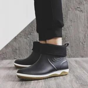남자 기모 털 첼시부츠 캐주얼 일상 레인부츠 장화 WD9D064