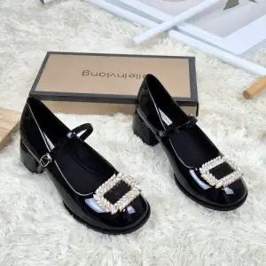 [제이시]제이시 발볼 넓은 통굽 메리제인 5CM 여자 구두 K391