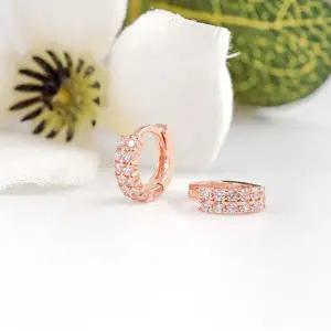 [오팔하우스] 14k 두 줄 큐빅 원터치 귀걸이 OPDJE1192