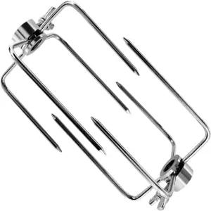 2Pc 스테인리스 스틸 바비큐 로티세리 포크 헤비 듀티 그릴 스핏 미트 야외 피크닉 캠핑 파티에 완벽한