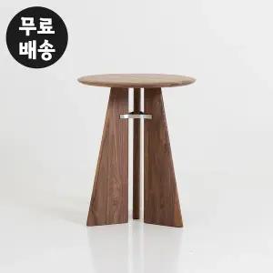 [벤티스가구]루도 사이드 원형 테이블 보조 티 탁자 작은 원탁 간이 라운드 인테리어(450/월넛)