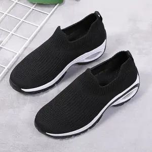 [굿쇼핑몰]여성 에어 슬립온 니트화 4cm