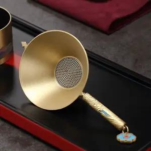 티스트레이너 롱핸들 차 황동 메쉬 필터 잎차 메쉬가