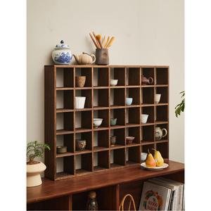 레트로 머그 진열대 인테리어 그레이 한옥 고재 카페용 대나무