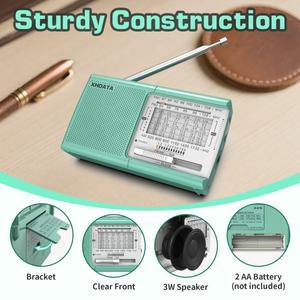 XHDATA D219 전세계 휴대용 라디오 AM FM 단파 전 밴드 수신기 1kHz 미세 조정 DSP 고감도 지원 AA 배터리