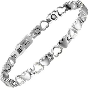 여성용 바이오매그 마그네틱 팔찌 티타늄 스틸 손목밴드 브라젤렛 조절 가능한 도구가 포함된 견고한 순수