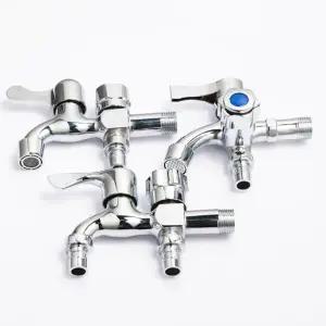 [라미컴퍼니]수도꼭지 더블 세탁기 수전 두갈래 양갈래 커플링 정원 밸브 야외 도금 페인트 방지 세면대