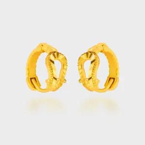 베티블루 999 순금 24k 원터치 링 말발굽 편자 꼬임 여성 귀걸이 11.25g