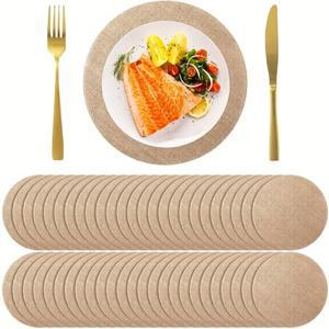 6pcs 12 인치 보헤미안 컨트리 라운드 플레이스 매트 내열성 황마 테이블 소박한 장식 웨딩 저녁 식사 공급