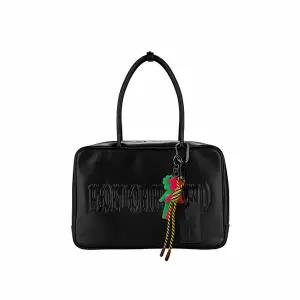 [피플오브더월드] 시그니처 로고 탑 핸들백 + 참장식,키링