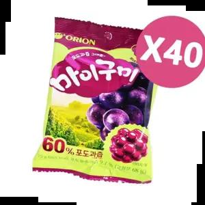 인기젤리 오리온 마이구미 포도 아이 간식 젤리 79g 40개 1Box