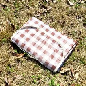 체크무늬 방수 피크닉 매트 초콜렛 대형