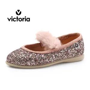 빅토리아 아동 퍼 글리터 메리제인 (1046108-NUDE)