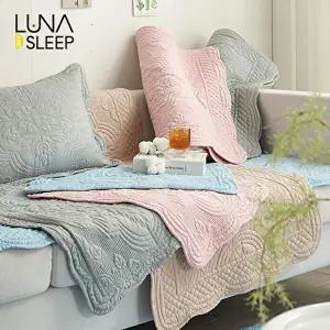 [루나앤슬립][와이드4인용]목화솜 자수퀼팅 통워싱 소파패드 1+1 세트(+멀티매트)