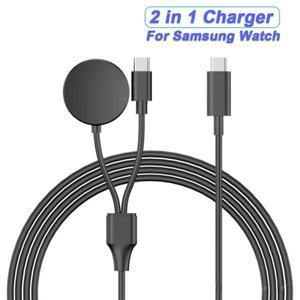 삼성 호환 갤럭시 호환 워치 7/6/5/5 프로 USB-C 스마트워치 및 스마트폰 충전기 교체용 베이스 케이블용 2