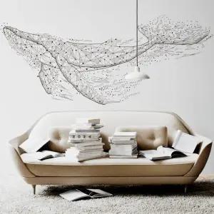 대형 고래 월 데코 벽스티커 시트지/무늬/그림/거실/그래픽/벽면/이쁜/붙이는/감성/예쁜/포인트/어린이