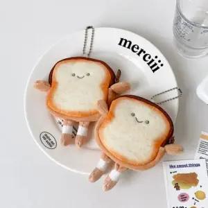 식빵 동전지갑 귀여운 키링 미니파우치 카드지갑 백참 인형키링 가방고리 에어팟케이스