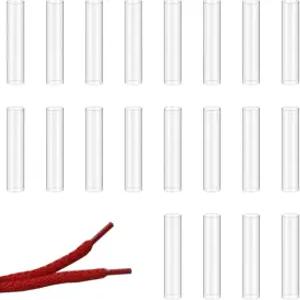 QfwdfcTrenz 20개 스니커즈 신발끈 단축 수리 애글릿 팁 열 수축 끝 키트 가장 짧은 끈 데이터 케이블