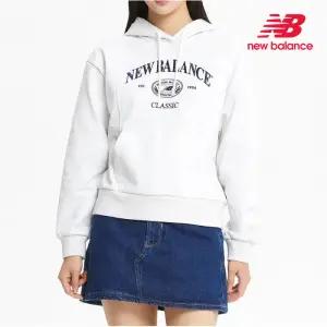 [뉴발란스] 국내매장판 여성 헤리티지 후드티 세미오버핏 오트밀 NBN0E4W842-33