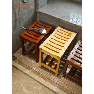 욕실편백의자 히노끼 목욕 선반 높이 나무 스툴 욕실