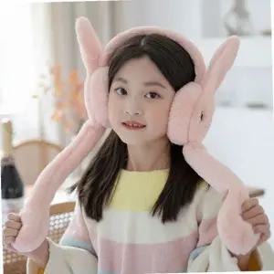 겨울 아동 어린이 움직이는 토끼 귀마개 방한 보온
