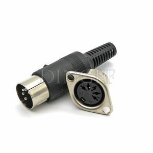 1세트 3핀 4핀 5핀 6핀 7핀 8핀 S 터미널 패널 마운트 암+수 잭 DIN 어댑터 MIDI 케이블 커넥터