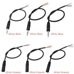 3.5mm 남성 플러그 여성 잭 모노/스테레오 오디오 커넥터 2/3/4 극 헤드폰 연장 와이어 DIY 수리 케이블 30