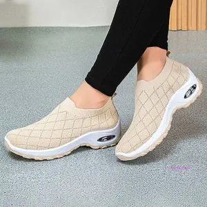 여자신발 패턴 여성 다이아 3컬러 워킹운동화 패션 플라이니트pqr673