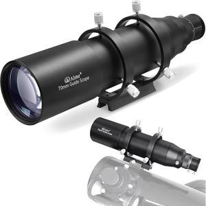 알스타 파인더 스코프 가이드 70mm 컴팩트 디럭스 및 가이드스코프 키트, 1.25인치 이중 나선형 망원경 포커스 포함, DSLR 카메라를 통한 천체 사진 관측