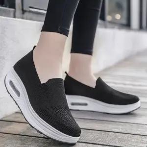 여성 에어굽 슬립온 여자스니커즈 가벼운 니트운동화 Jrd7+4BRv