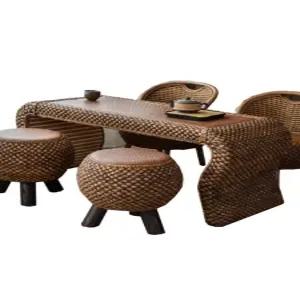 라탄테이블 세트 4인 카페 테라스테이블 야외 야외용 4인용 테이블 테라스 의자 야외테이블 접이식