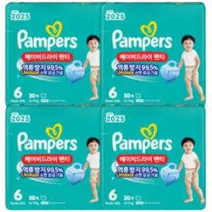 팸퍼스 2025 베이비드라이 팬티형 기저귀 6단계 120매