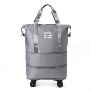 확장형 다목적 보스턴백 이동식 여행용 캐리어 바퀴 탈부착 숄더백 그레이