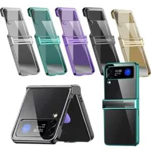 유니블링 갤럭시 z플립 3 4 컬러 프레임 투명 범퍼 하드 케이스