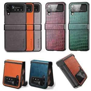 유니블링 갤럭시 z플립4 심플 힌지 보호 슬림 범퍼 가죽 케이스