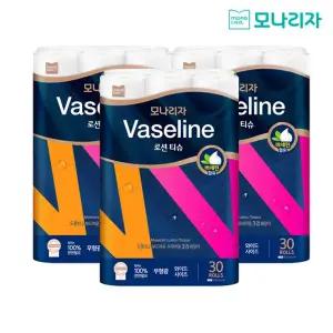모나리자 바세린 로션 티슈 30M 30롤 3팩 총 90롤 프리미엄 천연펄프...