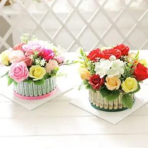 OFJ7859P로즈플라워케익 용돈박스 30 어버이날 돈케이크