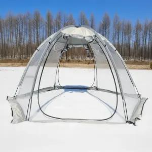 PVC 투명텐트 접이식 감성 캠핑 피크닉 텐트 소형 쉘터 돔형 천막 옥상 바람막이