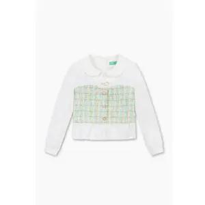 [갤러리아] 베네통키즈 튤립 카라 트위드 블라우스 QAWS02611_IV(아이보리)