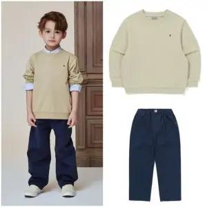 [갤러리아] 빈(BEEN)베이지 맨투맨/ 네이비 주름 팬츠 세트(BA11TS02BG/11PT05NV)