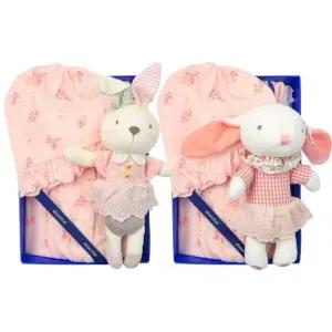 [갤러리아] (쌍둥이출산,백일,내의세트)미모리모달바디슈트두벌+토끼딸랑이세트(A11-10626SET)