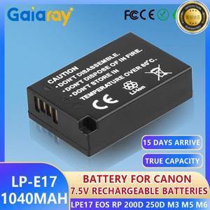 LP-E17 LP 카메라 배터리 1040mAh 충전식 (캐논 EOS R8 RP R50 200D M3 M5 M6 T6s 용)