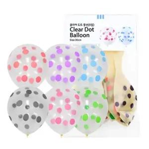 WL PC) 30cm 클리어 도트풍선 6입) 행사풍선 파티풍선 풍선세트 생일장식풍선 장식용풍선