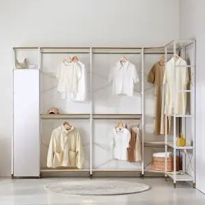 상도가구 모던하임 드레스룸 시스템행거 3colors 모듈 2단 행거 커튼 코너 행거