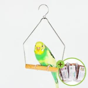 [하프클럽/올펫몰]스텐그네(소) 나무횃대 잉꼬 모란 핀치 앵무새 장난감
