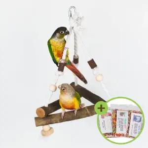 [하프클럽/올펫몰]트릭시 앵무새 삼각 스윙 그네(대) 장난감 나무횟대