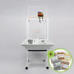 [하프클럽/올펫몰]앵무새 중형놀이터 장난감 횃대 이동식선반 철제 C28