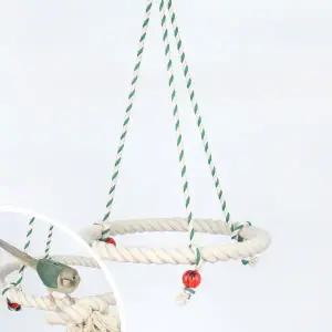 [하프클럽/올펫몰]대형 삼선 로프 링그네 앵무새 장난감 횃대  A848-2