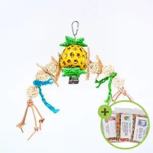 [하프클럽/올펫몰]긴팔 외계인 앵무새 장난감 등나무공 포함 A935-S